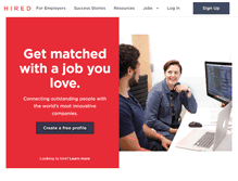 Tablet Screenshot of hired.com